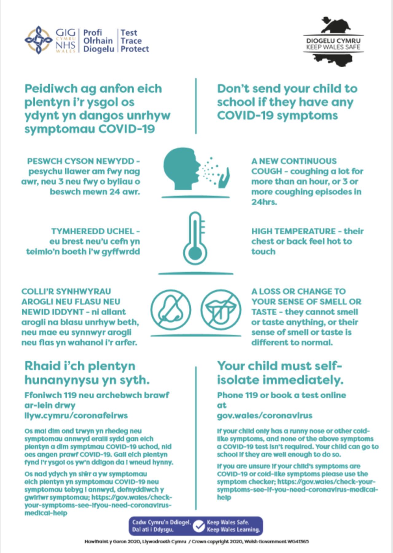 Don't Send Your Child to School if They Have Any COVID-19 Symptoms